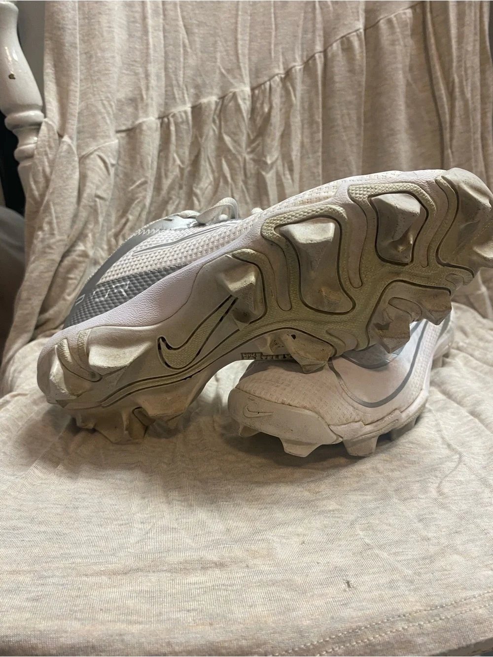 Nike White and Gray Low-Top Athletic Sneakers